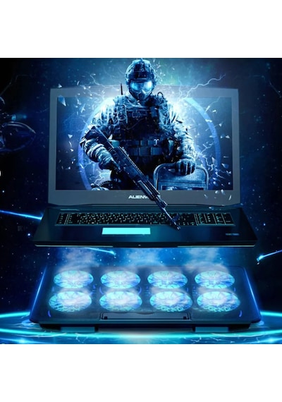 8 Fanlı Rgb Işıklı Gaming Notebook Soğutucu Yükseklik Ayarlı