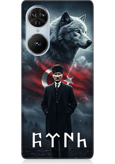 Reeder S19 Max Pro S Edge Uyumlu Gölgede Kurt Ve Atatürk Desenli Silikon Kılıf Çok Renkli