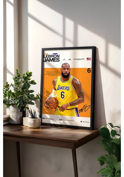 Lebron James King James Ahşap Çerçeveli Poster Tablo Modern Duvar Dekoru