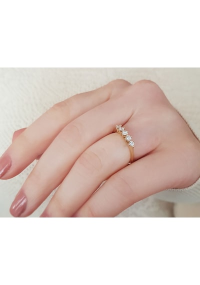 Sirius E Renk 0,34 Karat Pırlanta 5 Taş Yüzük 0817R0262