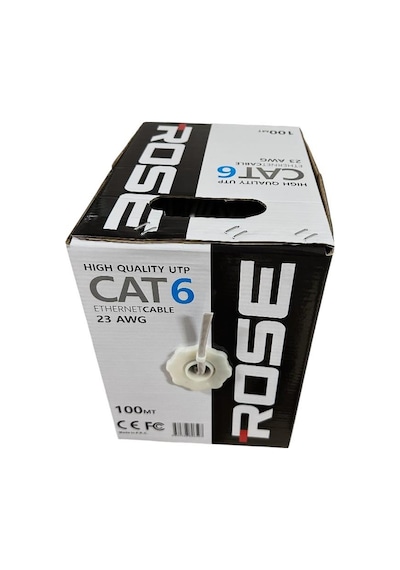 Rose 23awg 100 Metre Cat6 Ethernet Kablo - Gri