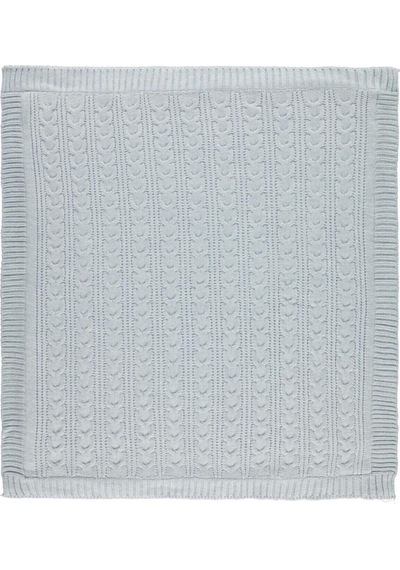 At Kuyruğu Desenli Triko Battaniye Mavi / 75x95 Mavi