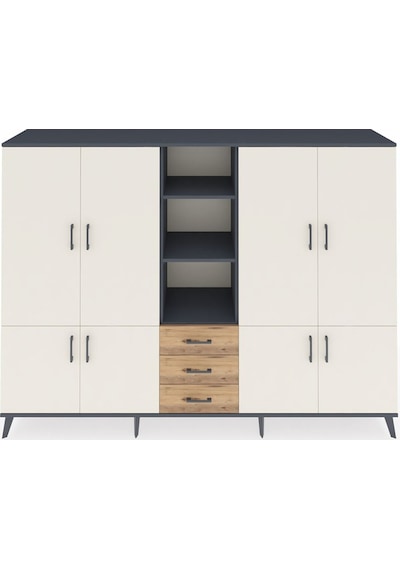 Hyperion Dolap 11 Raflı 3 Çekmeceli 8 Kapaklı 220x44x163 Antrasit Antrasit-aytaşı/çam Hyperion Dolap 11 Raflı 3 Çekmeceli 8 Kapaklı 220x44x163 Antrasit Antrasit-aytaşı/çam