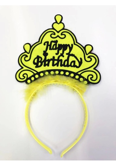 Mey İthalat Happy Birthday Yazılı Neon Renk Taç 12 Adet