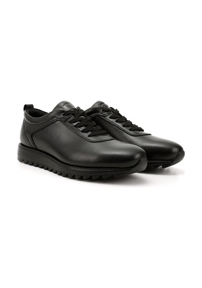 Gönderi(R) Erkek Siyah Hakiki Deri Bağcıklı Sneaker Ddma35431150 Siyah