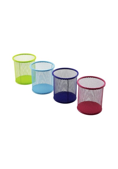 3a Kod-1492 Kalemlik Masa Üstü Çap 9 X Yükseklik 10cm Renkli Metal - 12'li Paket Diğer