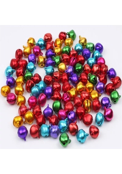 100 Adet 12mm Karışık Renk Kulplu Zil,çan,çıngırak,metal Amigurum
