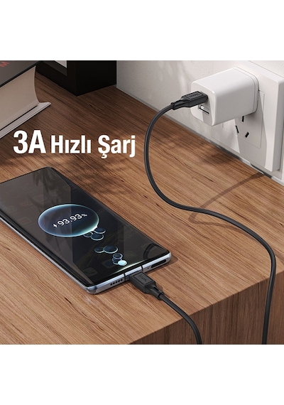 Hoco X90 Usb To Type-c 3a Silikon Hızlı Şarj Ve Data Kablosu