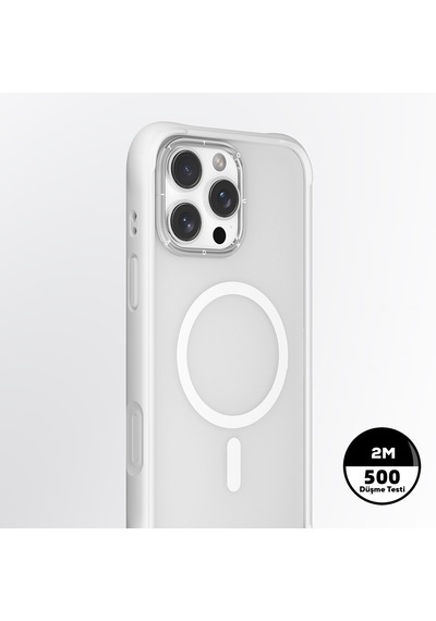 Apple Uyumlu iPhone 16 Pro Kılıf Magsafe Şarj Özellikli Airbagli Youngkit Dynamic 2 Serisi Kapak Beyaz