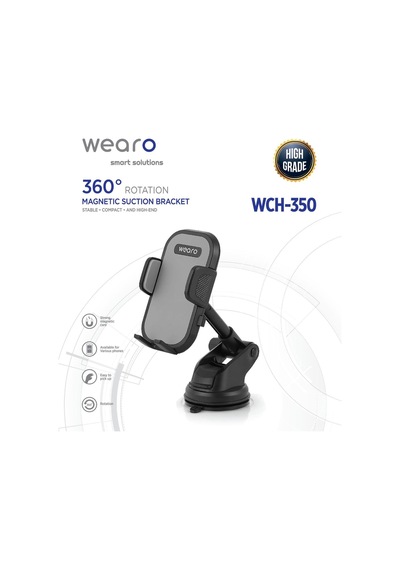 Araç İçi Uzayan Ayarlanabilir Vantuzlu Otomatik Telefon Tutucu - Cam Ve Torpido Için Yüksek Kalite Wch-350