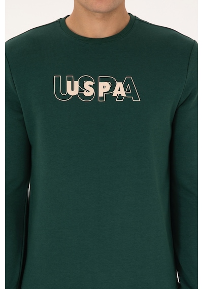 U.S. Polo Assn. Erkek Regular Fit Bisiklet Yaka Koyu Yeşil Sweatshirt 50316372-VR079