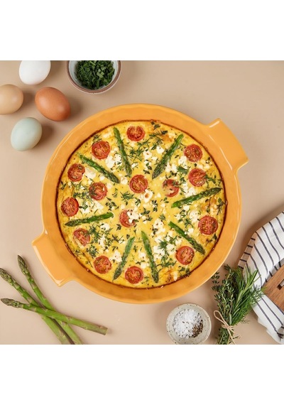 Yıldız Elissa Rölyefli Yuvarlak Fırın Kabı Sarı 32.5 Cm Çok Renkli