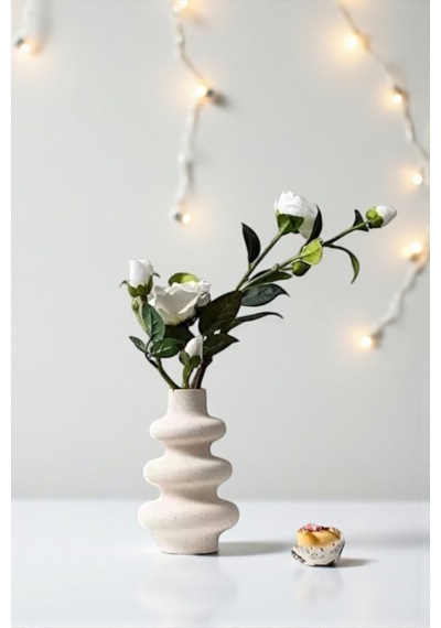 Minimal 10cm Twist Vazo Çiçek Dahil Değildir Beyaz