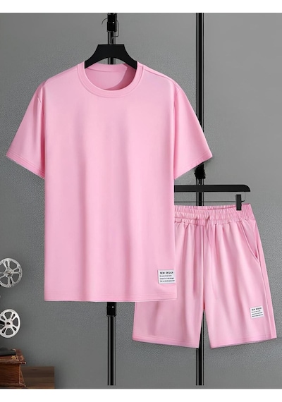 Pembe Kadın Baskılı Alt Ust Şortlu Oversize Takım Pembe Pembe Kadın Baskılı Alt Ust Şortlu Oversize Takım Pembe