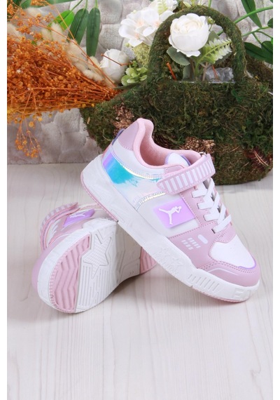 Fort Cool King Kısa Anatomik Rahat Hafif Sneaker Kız Çocuk Ayakkabı Pudra