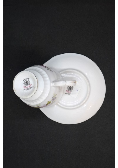 Royal Kent Bone China Çiçekli Duble Kahve Fincanı 130 Ml Pembe