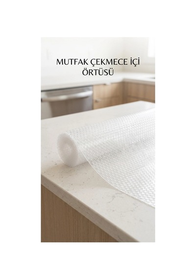 Şeffaf Pvc Raf Kaydırmaz Dolap İçi Çekmece Örtüsü 45x300 Cm Koruyucu Çok Renkli