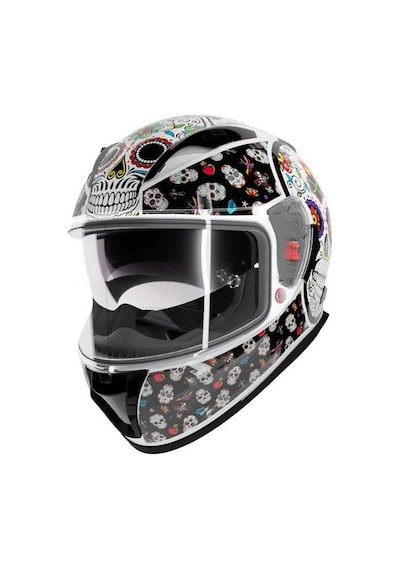 Shiro Sh-605 Sv Skull Candy Full Face Motosiklet Kaskı + Iridium Vizör Çok Renkli