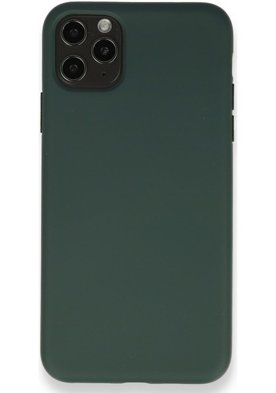 Apple Uyumlu iPhone 11 Pro Max İçi Kadife Kaplı Esnek Silikon Kapak Ryc/ Nano Lansman Koyu Yeşil