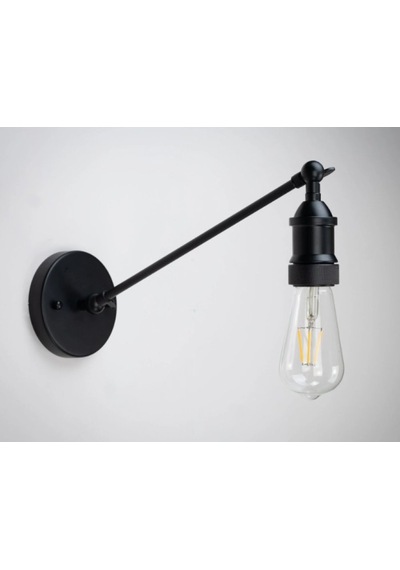 Riolight Modern Siyah Çift Mafsallı 1xe27 Duylu Metal Duvar Aplik Siyah