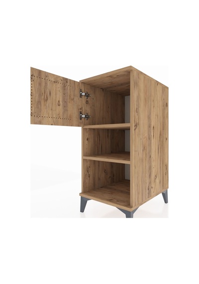 Kronos Komodin 2 Raflı Tek Kapaklı 44x59x96 Çam-çam Çam