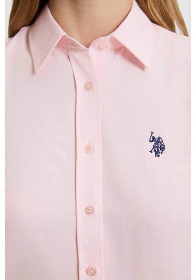 U.S. Polo Assn. Kadın Açık Pembe Uzun Kollu Basic Gömlek 50324791-vr078 Acık Pembe