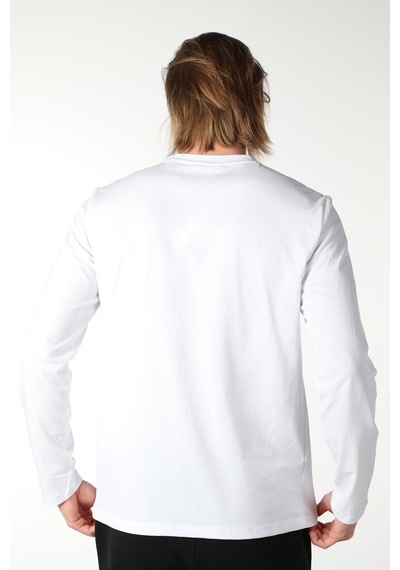 Defys Erkek Bisiklet Yaka Uzun Kollu Regular Fit Basic Tişört Beyaz - 499080070 Beyaz