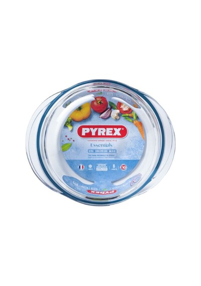 Pyrex 207a000/7343 Kapaklı Cam Yuvarlak Fırın Kabı 1,3l