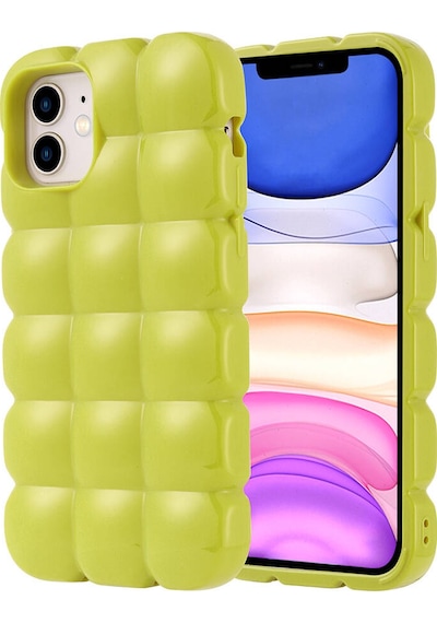 Goocamp Apple iPhone Uyumlu 11 Kılıf Parlak Esnek Silikon Dom Dom Kapak - Yeşil Yeşil