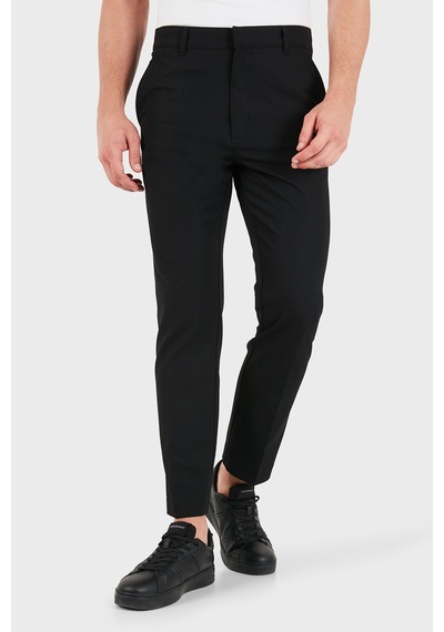 Hugo Yün Karışımlı Regular Fit Düz Paça Pantolon Erkek Pantolon 50564009 001 Siyah