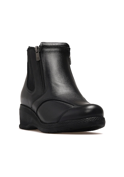 Forelli Dude Kadın Deri Kemik Çıkıntısı Comfort Günlük Bot 25k 25652 Z Siyah Siyah