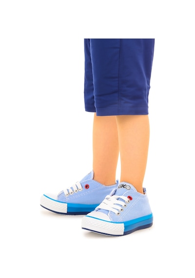 Kiko Kids Tinna Bağcıklı Erkek Bebek Keten Spor Ayakkabı Mavi