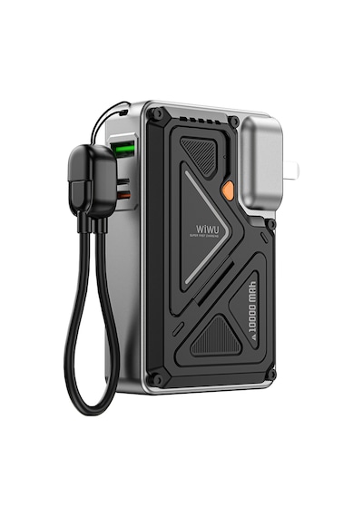 Wiwu Wi-p057 Knight Serisi Wireless Type-c&lightning Kablolu Standlı Pd Powerbank 35w 10000mah Siyah Siyah