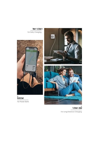Ugreen Apple iPhone Uyumlu Lightning 2.4A Data Ve Şarj Kablosu Siyah 1 Metre (471856902)