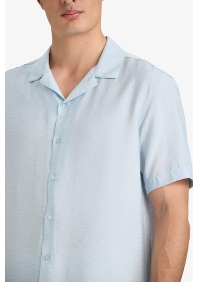 Defacto Modern Fit Yazlık Polo Yaka Basic Düz Kısa Kollu Gömlek V8406az25smbe215 Mavi Defacto Modern Fit Yazlık Polo Yaka Basic Düz Kısa Kollu Gömlek V8406az25smbe215 Mavi