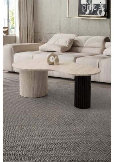 1638 Fasulye Sidon Orta Sehpa Modern Ahşap Tasarım, 127x70x45 Cm Çok Renkli