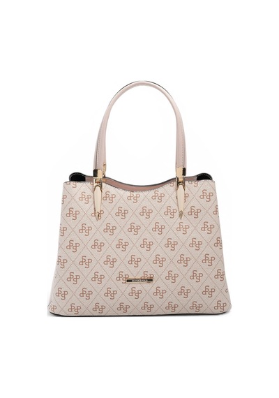 Silver & Polo Silver Polo Pembe - Pudra Monogram Kadın El Çantası Sp1205