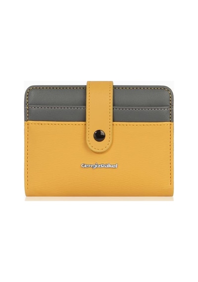 Cengiz Pakel Kadın Mini Boy Çıt Çıt Detaylı Cüzdan 65315 - Hardal/gri 65315-hardal-gri Çok Renkli