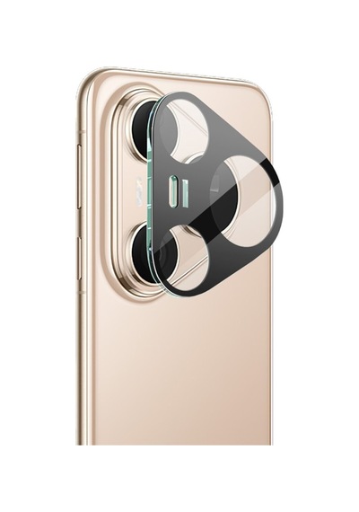Huawei Pura 80 Pro / Pura 80 Pro+ Uyumlu Siyah Çerçeveli Kamera Lens Koruyucu Temperli Cam