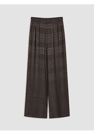 Lcw Everyday Kahverengi Loose Fit Ekose Kadın Pantolon