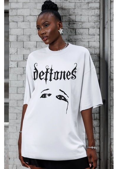 Sevbano Deftones Rock Metal Müzik Grubu Sırt Baskılı Unisex Oversize Tişö Beyaz Sevbano Deftones Rock Metal Müzik Grubu Sırt Baskılı Unisex Oversize Tişö Beyaz