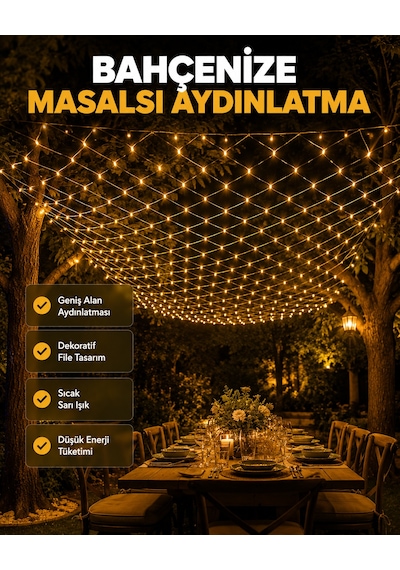 Led File Işık Dekoratif Ağ Led Aydınlatma İç Mekan Balkon Bahçe Süsü Yeni Nesil 1