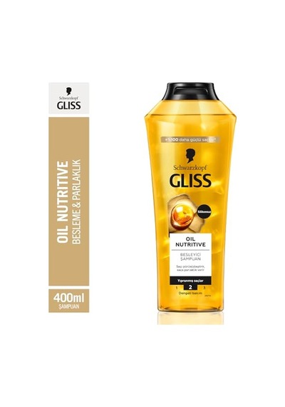 Gliss Oil Nutritive Omega 9 Ve Marula Yağı İçeren Besleyici Şampuan 400 Ml Yıpranmış Saçlar