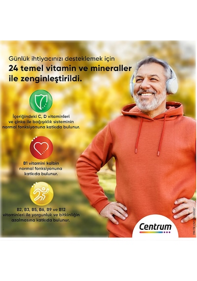 Centrum Advance 50+ Yaş Multivitamin Takviye Edici Gıda 2 x 30 Tablet + Çanta