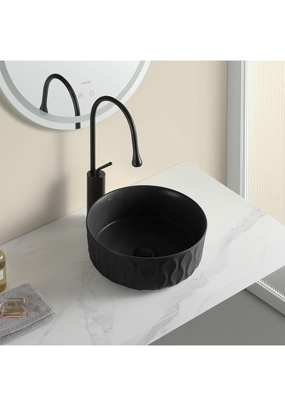 Ey-4750ms Mat Siyah Tezgah Üstü Lavabo