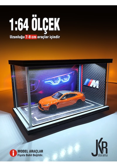 Fast And Furious V3 Diecast Led Işıklı Akrilik Korumalı Stand/diorama 1:64 Ölçek