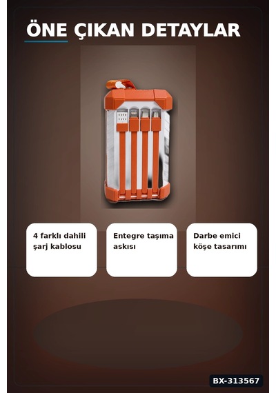 Bay Dahili Kablolu 60000mah Powerbank 22.5w Hızlı Şarj Type-c Usb Çıkışlı Dijital Göstergeli Bx-313567 Najmaddi Standart