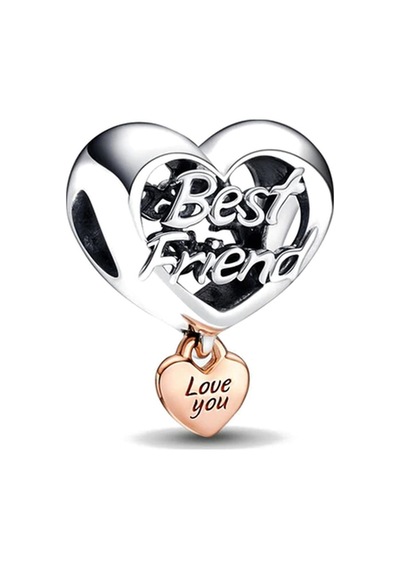 Fubena Best Friend Yazılı Kalp Sallantılı Charm