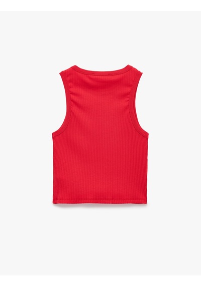 Koton Pamuklu Slim Fit Kaşkorse Bisiklet Yaka Kolsuz Atlet Kırmızı 6sal30261ık