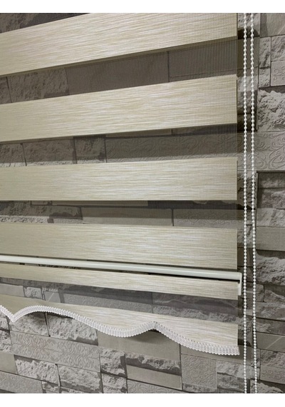 Bambu Krem Renk Zebra Perde (Etekli)